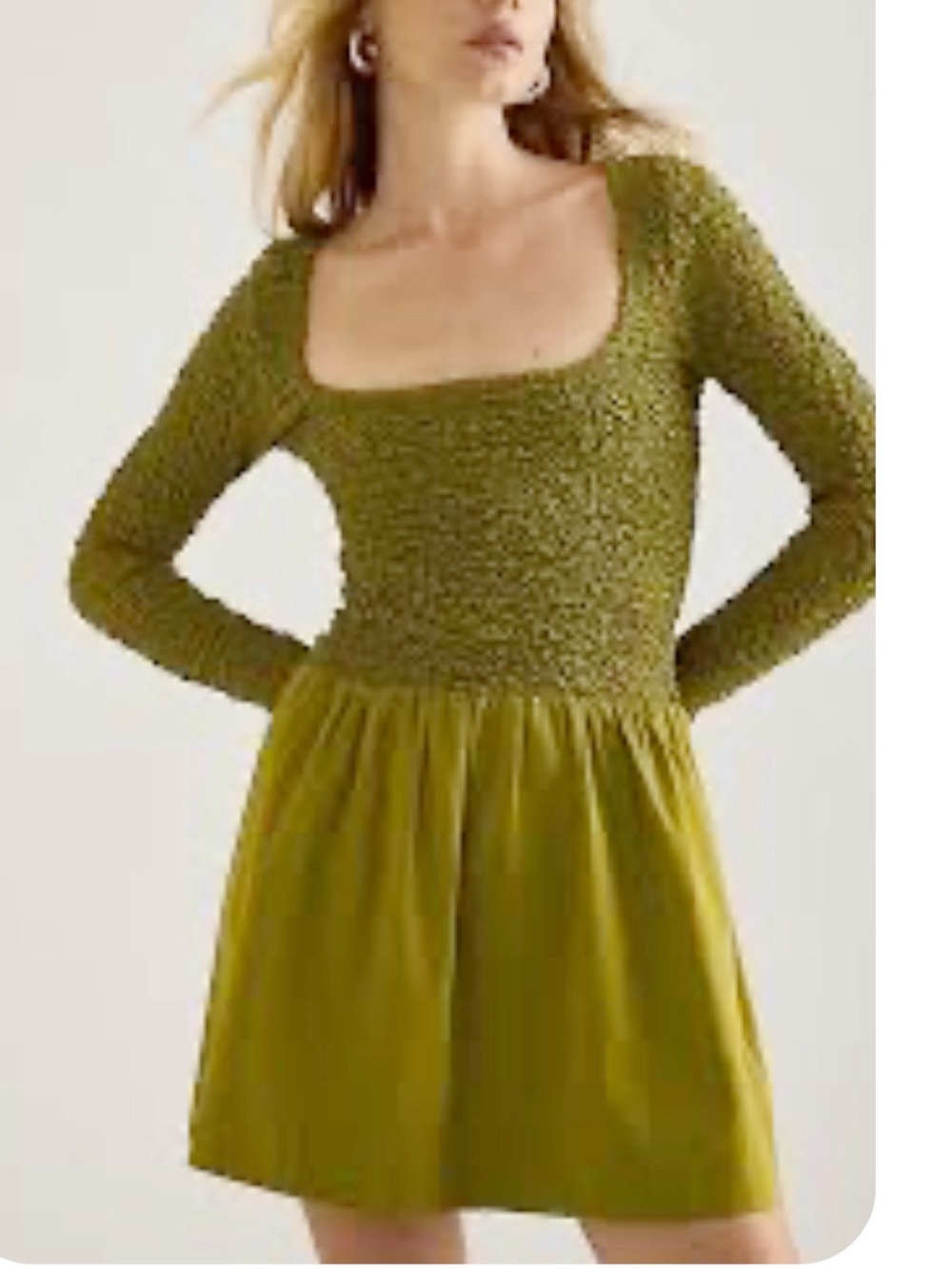 Damson Madder Malinda Mini Dress Mini Dress Chartreuse Size 14